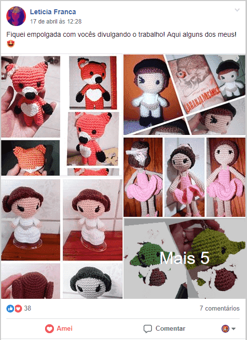 Vários amigurumis de diferentes desenhos - raposa, bailarina, duende, boneca