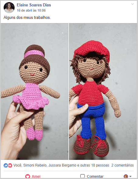 Amigurumis de bailarina e do Super Mario